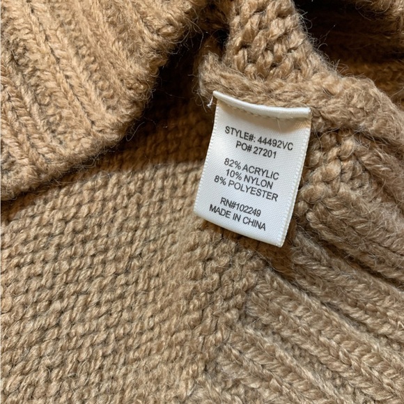 NWT Skies Are Blue Mock Neck Crochet Sweater Camel Women Size Small - Picture 5 of 8
